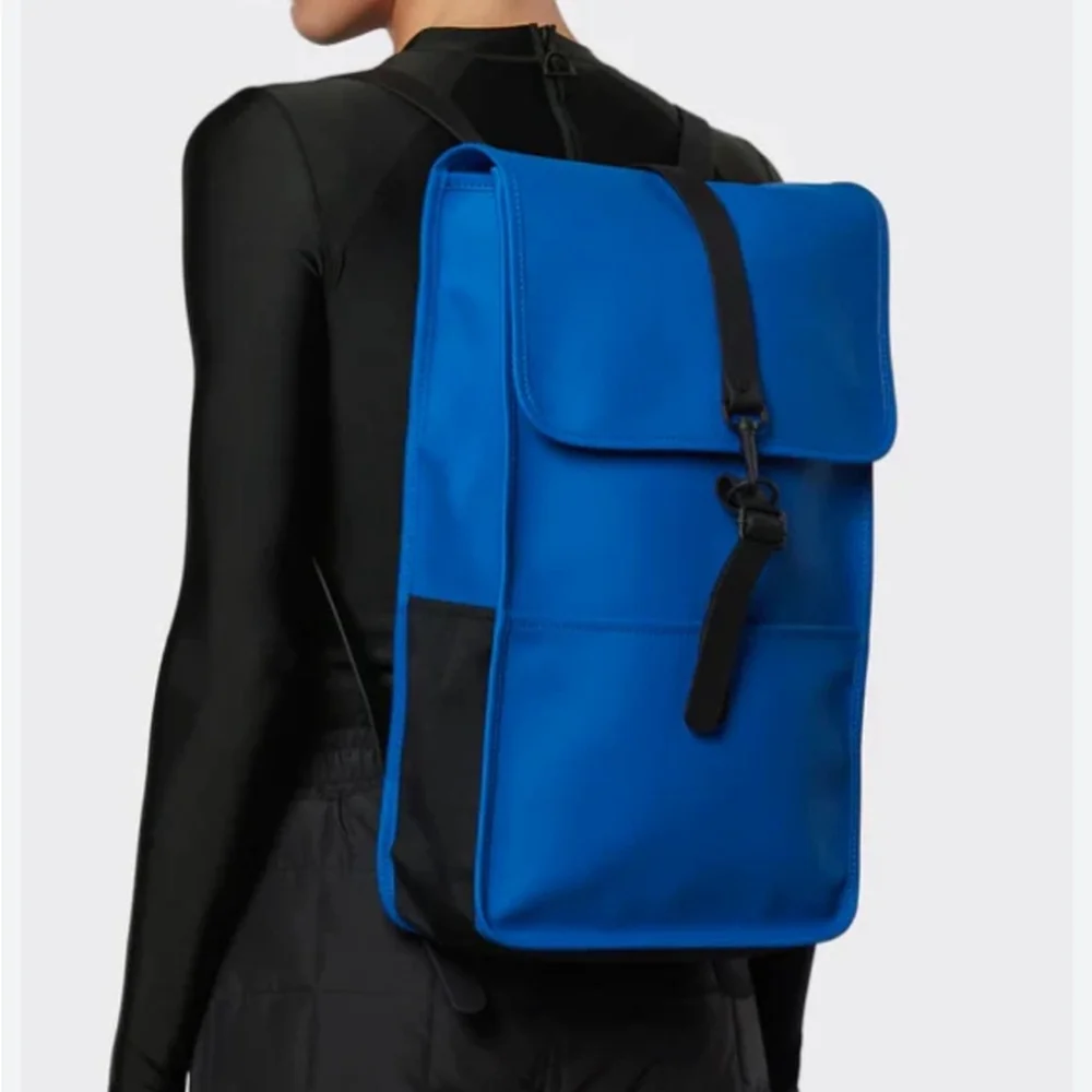 RAINS Square Backpack W3 Rucksack Waterproof Cobalt Blue Wave Minimalist Unisex